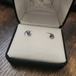 Kay Jewelers Elegant Purple Stud Earrings